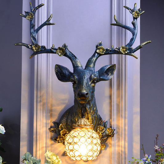 Vintage Lucky Antlers Ornament Wall Lamp