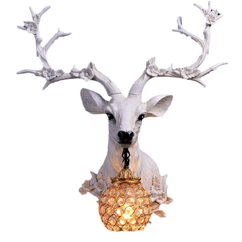 Vintage Lucky Antlers Ornament Wall Lamp